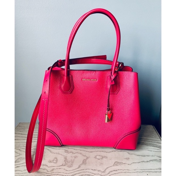 Michael Kors Mercer Satchel bag pink purse tote - Picture 3 of 8